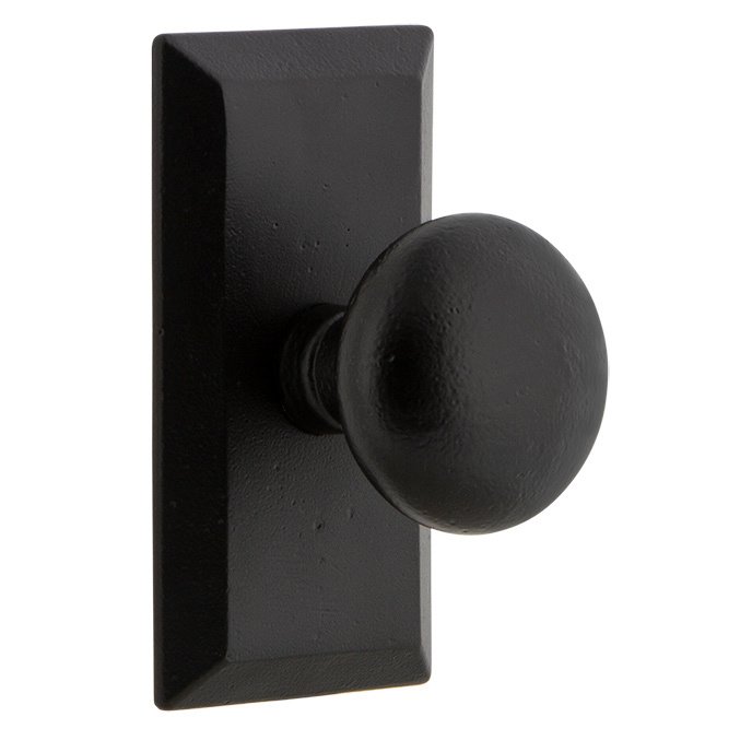 Privacy Vale Plate with Keep Knob in Black Iron