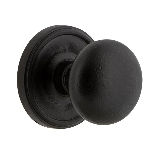 Privacy Loch Rosette with Keep Knob in Black Iron