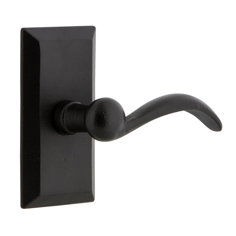 Passage Vale Plate with Right Handed Tine Lever in Black Iron