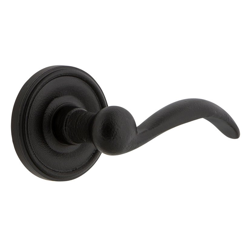 Privacy Loch Rosette with Right Handed Tine Lever in Black Iron