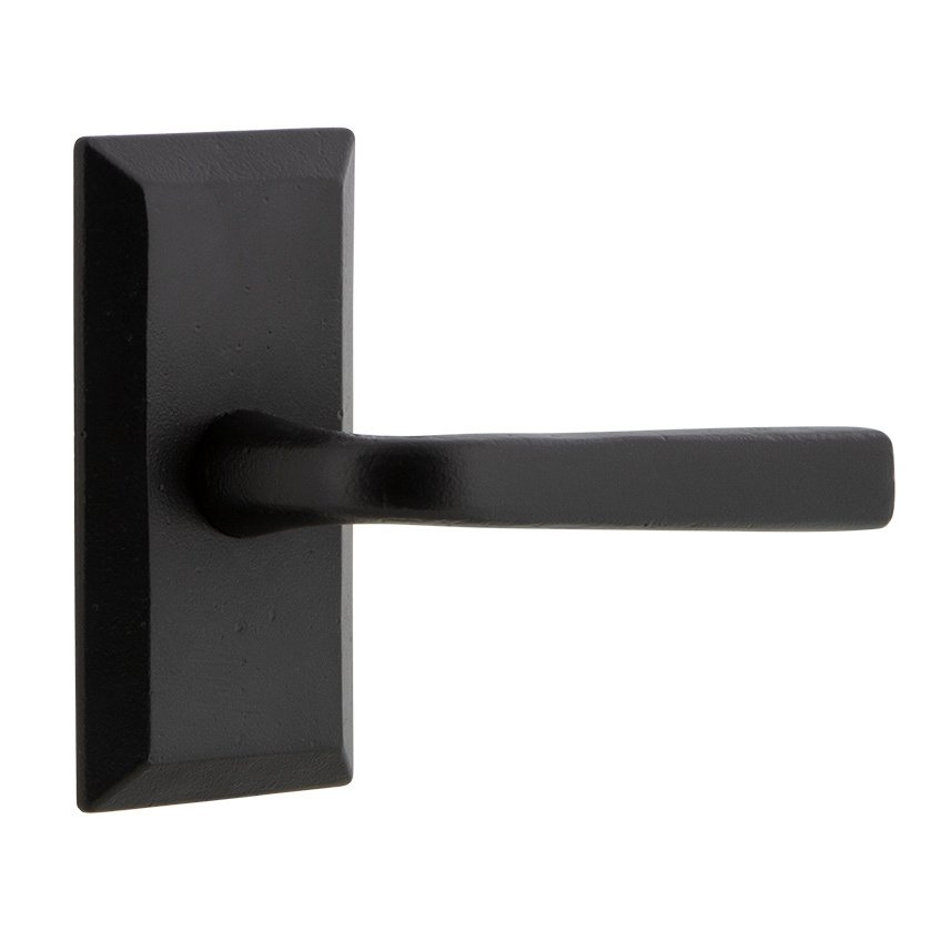 Privacy Vale Plate with Right Handed Lance Lever in Black Iron