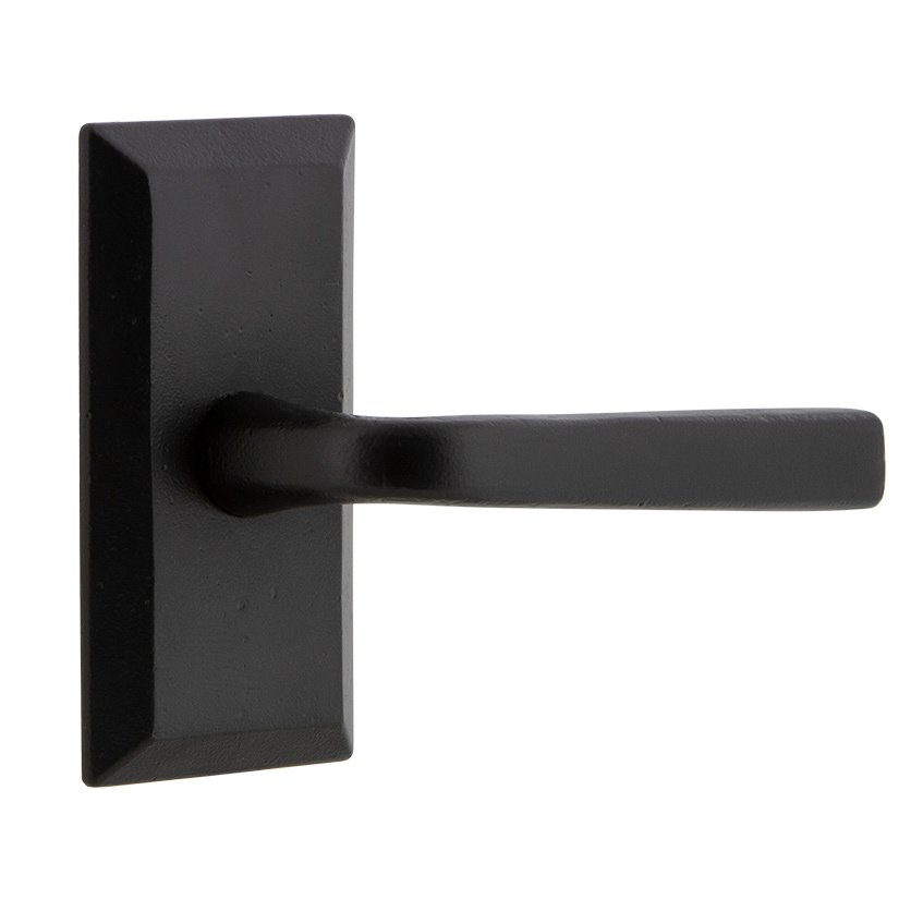 Privacy Vale Plate with Right Handed Lance Lever in Black Iron