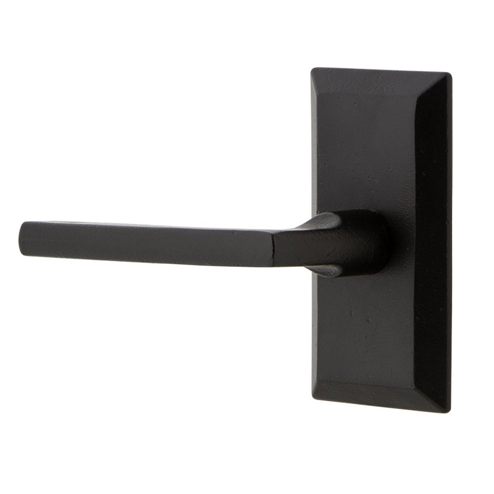 Single Dummy Vale Plate with Left Handed Dirk Lever in Black Iron