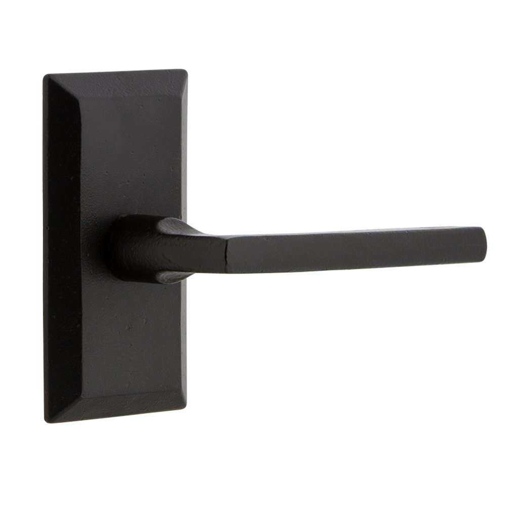 Single Dummy Vale Plate with Right Handed Dirk Lever in Black Iron