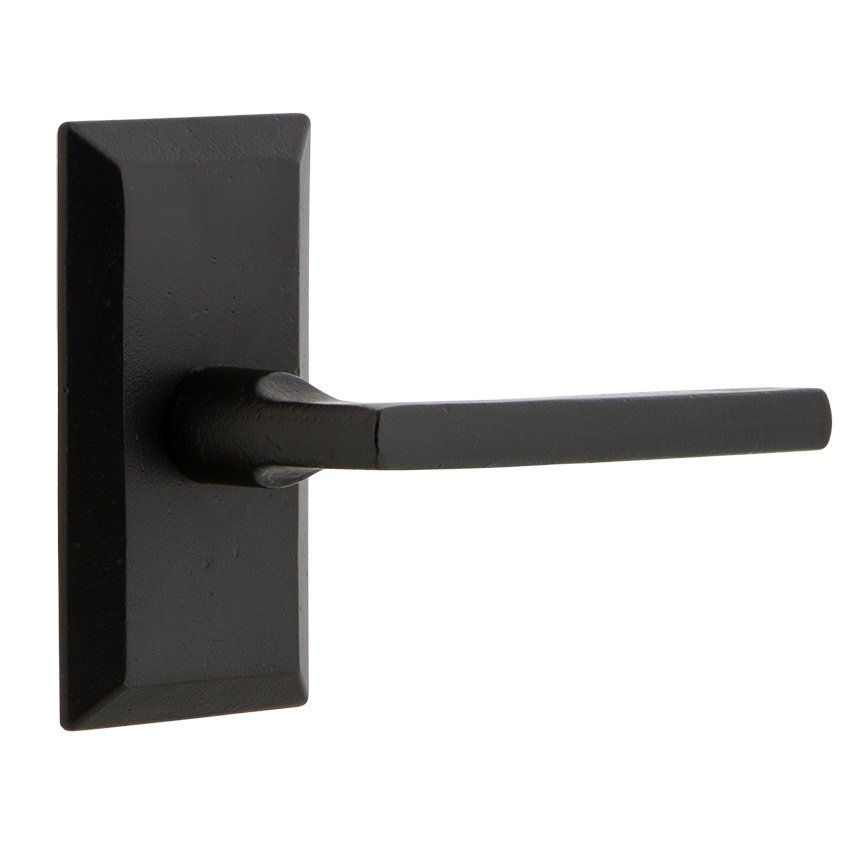 Privacy Vale Plate with Right Handed Dirk Lever in Black Iron