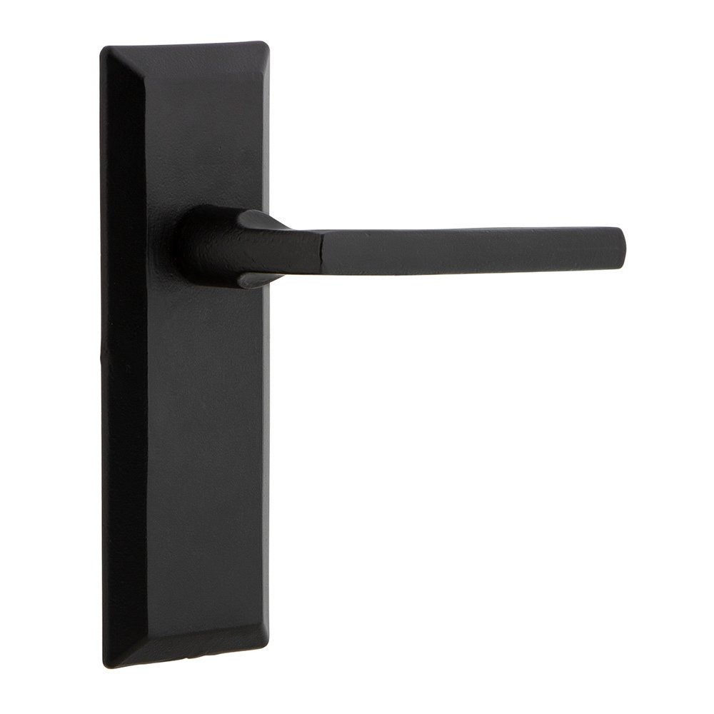 Single Dummy Keep Plate with Right Handed Dirk Lever in Black Iron