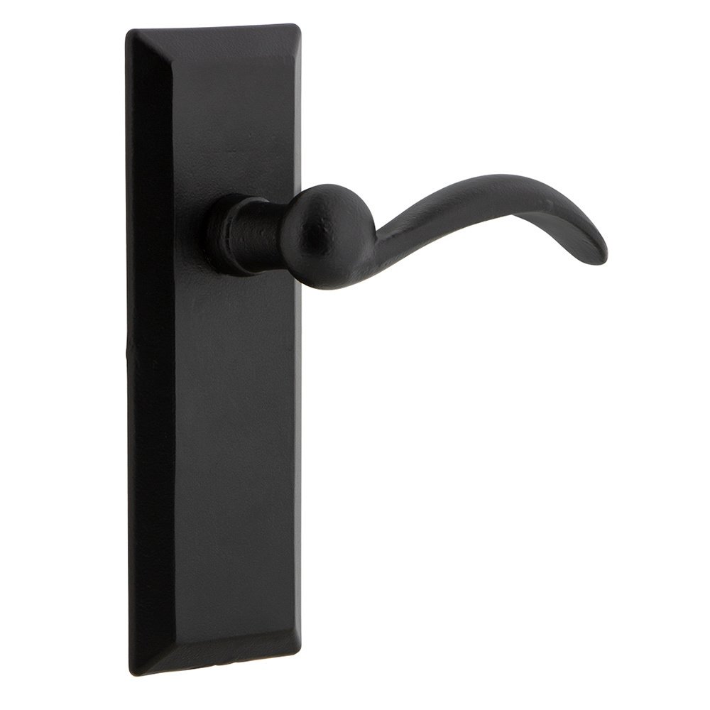 Privacy Keep Plate with Right Handed Tine Lever in Black Iron