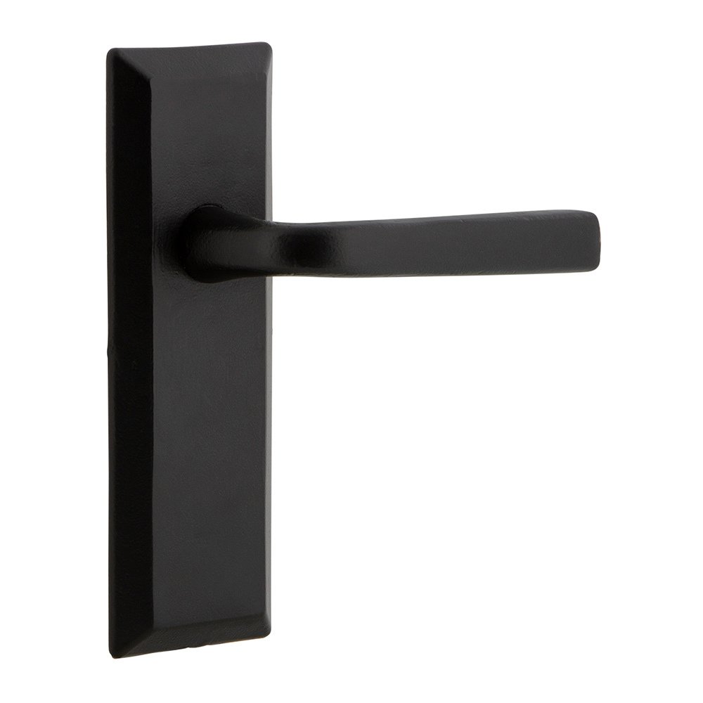 Single Dummy Keep Plate with Right Handed Lance Lever in Black Iron