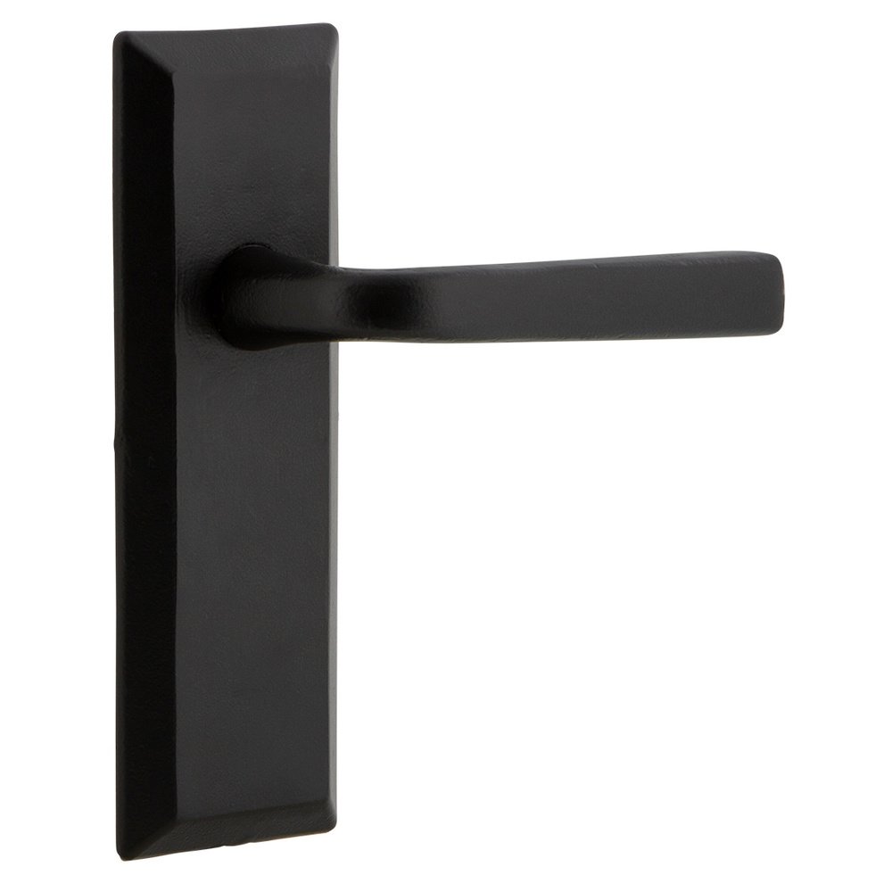 Privacy Keep Plate with Right Handed Lance Lever in Black Iron