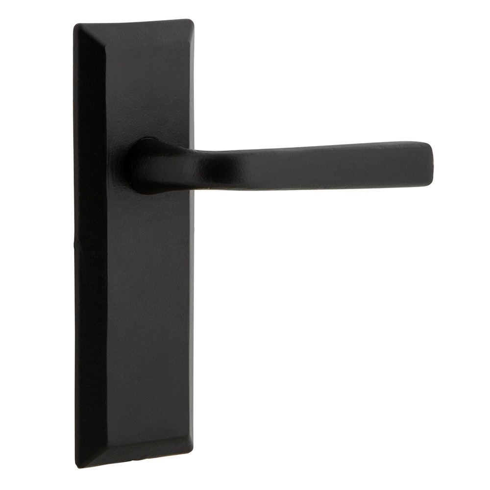 Privacy Keep Plate with Right Handed Lance Lever in Black Iron