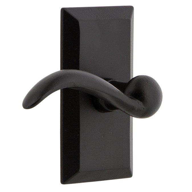 Passage Vale Plate with Left Handed Tine Lever in Black Iron
