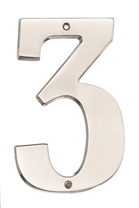 5" House Number ( 3 ) in Satin Nickel