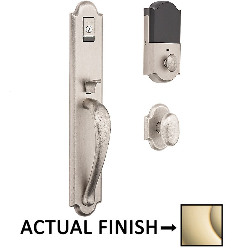 Evolved Single Cylinder Bluetooth Handleset with Oval Knob in Lifetime Pvd Polished Brass