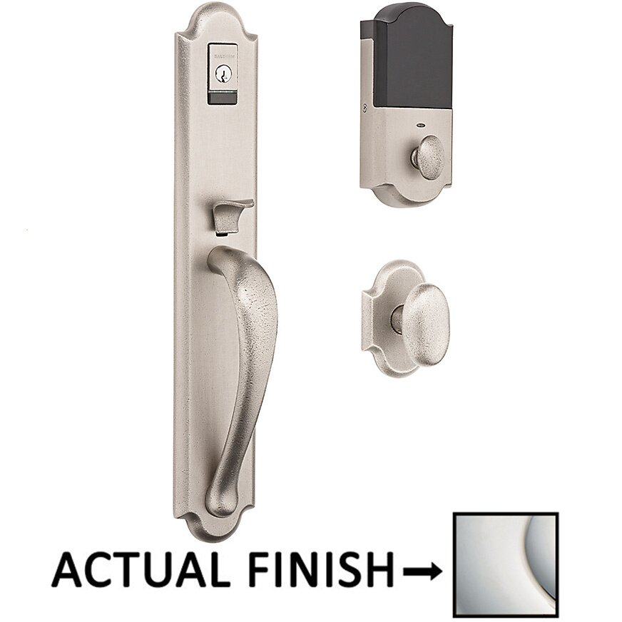 Evolved Single Cylinder Bluetooth Handleset with Oval Knob in Lifetime Pvd Polished Nickel