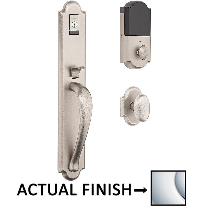Evolved Single Cylinder Bluetooth Handleset with Oval Knob in Polished Chrome