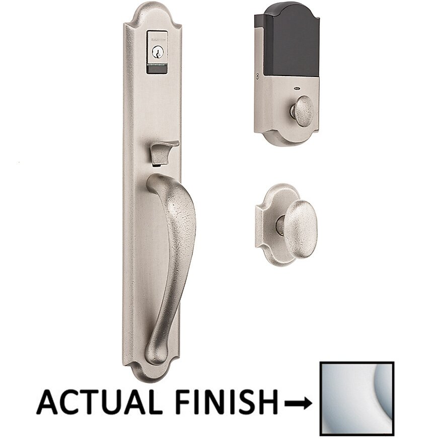Evolved Single Cylinder Bluetooth Handleset with Oval Knob in Satin Chrome