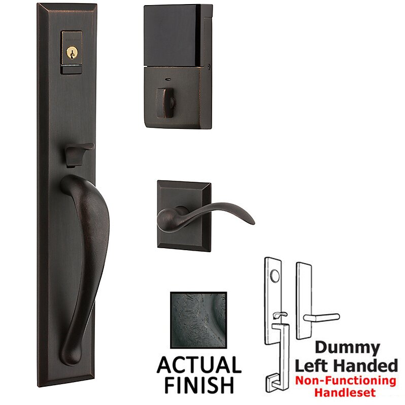 Evolved Full Dummy Handleset With Left Handed Interior Lever in Distressed Oil Rubbed Bronze