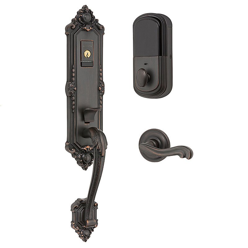 Evolved Single Cylinder Bluetooth Handleset With Left Handed Interior Lever in Venetian Bronze