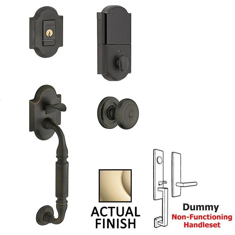 Evolved Sectional Single Cylinder Bluetooth Handleset in Lifetime Pvd Polished Brass