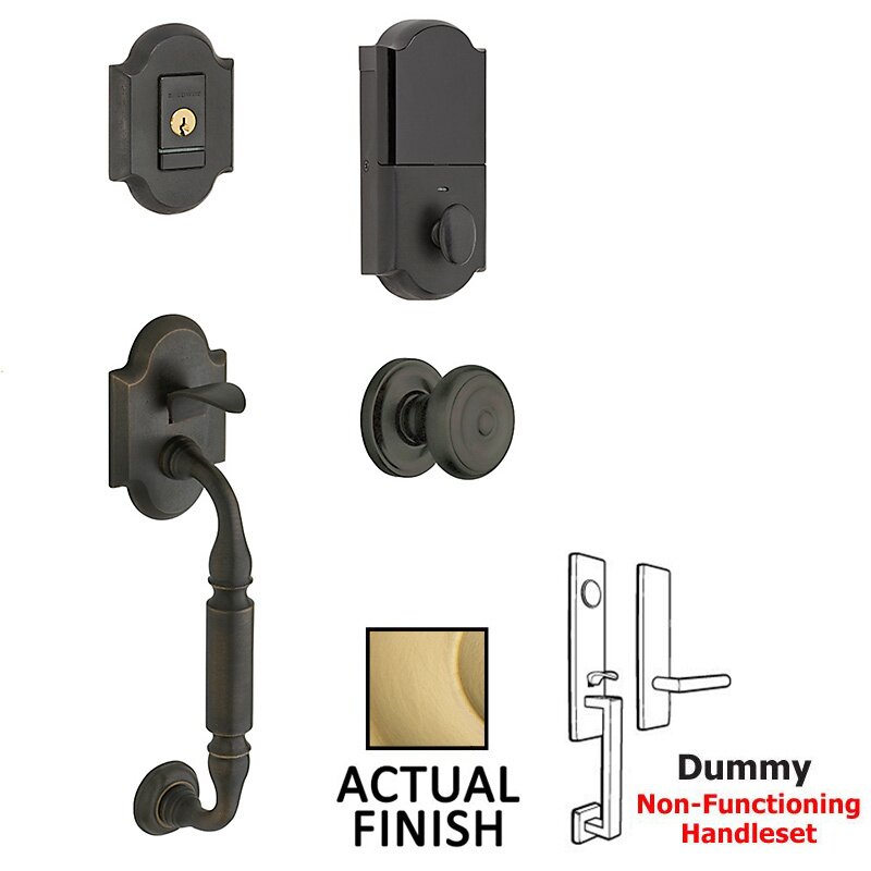Evolved Sectional Single Cylinder Bluetooth Handleset in PVD Lifetime Satin Brass
