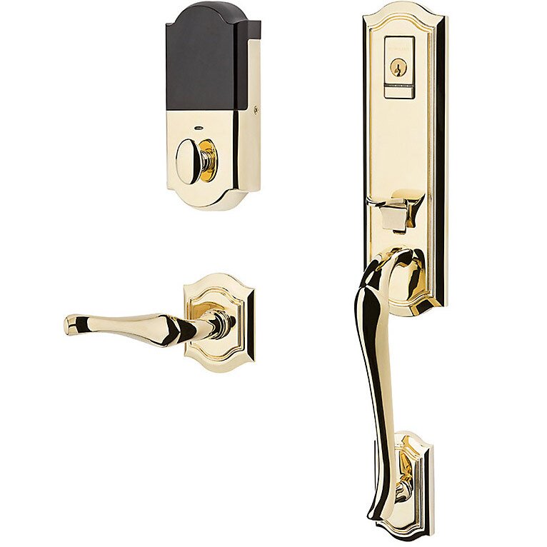 Evolved Full Dummy Handleset With Right Handed Interior Lever in Lifetime Pvd Polished Brass