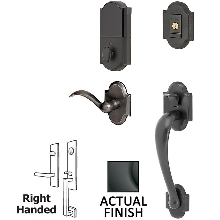 Evolved Sectional Single Cylinder Bluetooth Handleset With Right Handed Interior Lever in Oil Rubbed Bronze