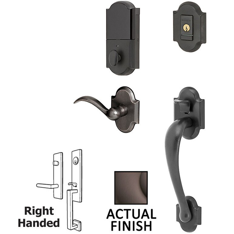 Evolved Sectional Single Cylinder Bluetooth Handleset With Right Handed Interior Lever in Venetian Bronze