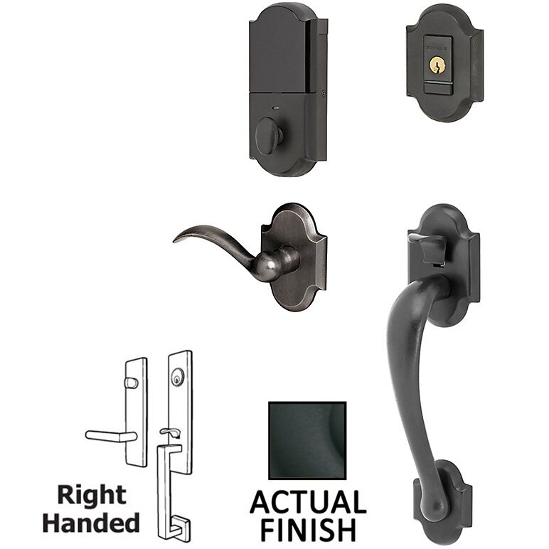 Evolved Sectional Single Cylinder Bluetooth Handleset With Right Handed Interior Lever in Satin Black
