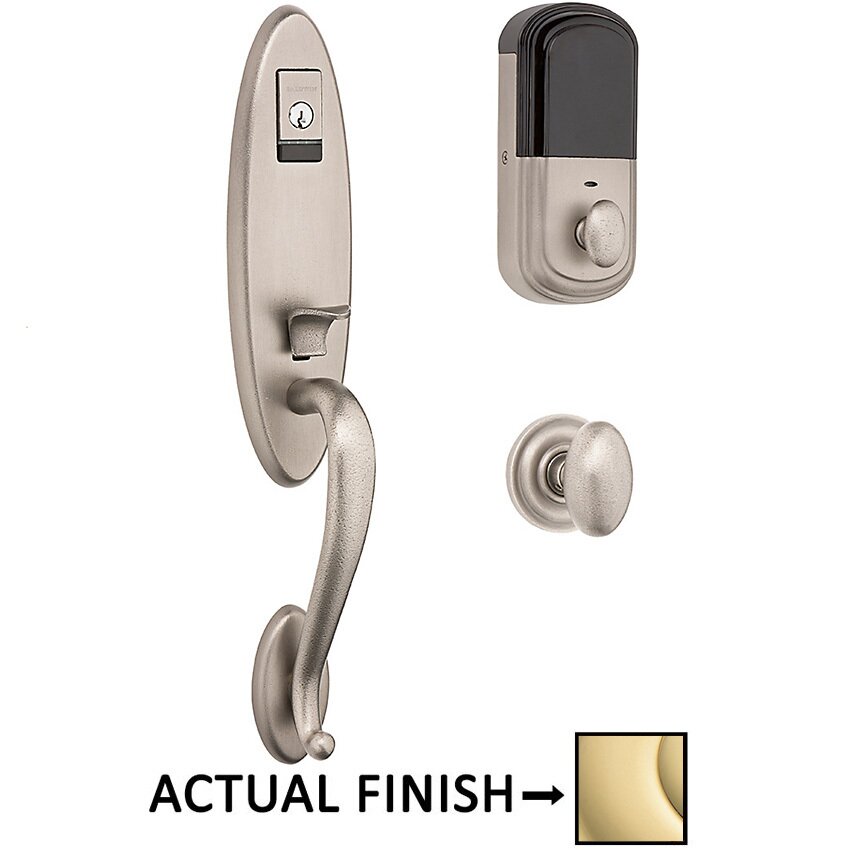 Evolved Single Cylinder Bluetooth Handleset in Unlacquered Brass