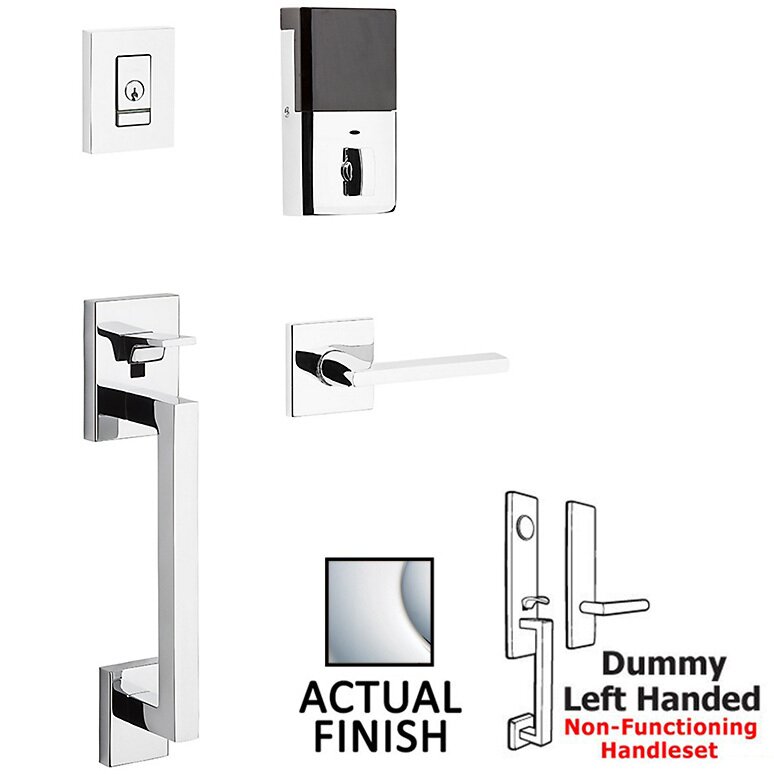 Evolved Sectional Full Dummy Handleset With Left Handed Interior Lever in Polished Chrome