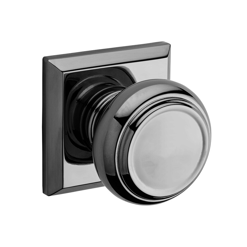 Privacy Door Knob with Square Rose in Polished Chrome
