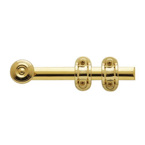 6" Ornamental Heavy Duty Surface Bolt in Unlacquered Brass