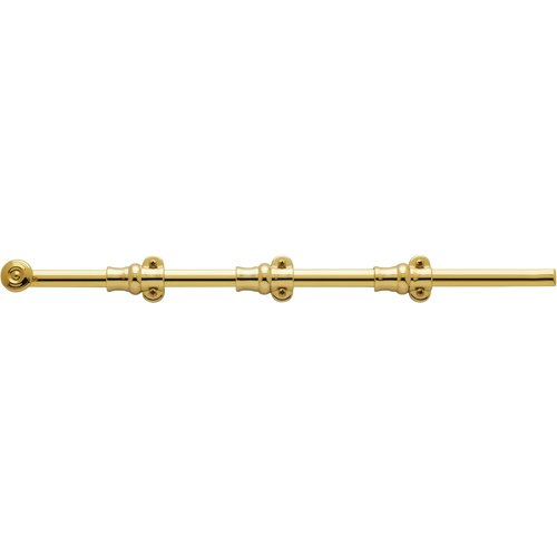18" Ornamental Heavy Duty Surface Bolt in Lifetime PVD Polished Brass