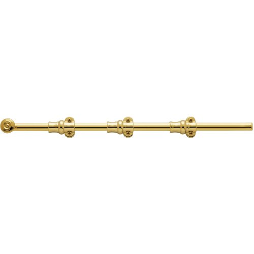 18" Ornamental Heavy Duty Surface Bolt in Unlacquered Brass