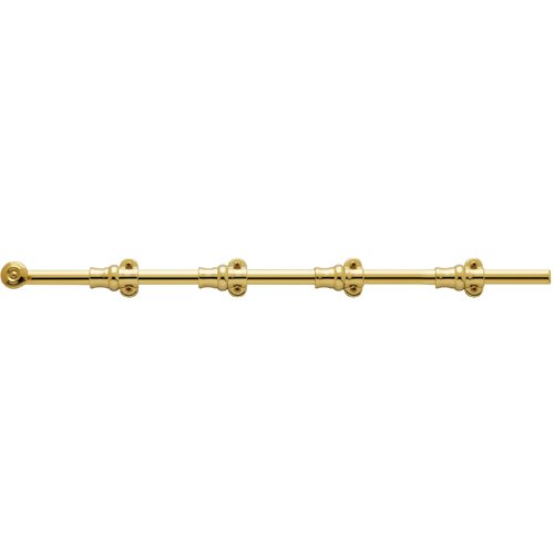 24" Ornamental Heavy Duty Surface Bolt in Unlacquered Brass