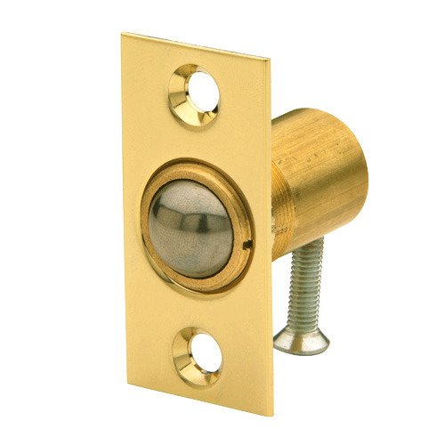 Adjustable Ball Catch (Fitted in Door) in Unlacquered Brass
