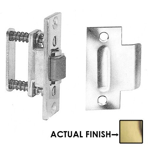 Roller Latch with T Strike in Satin Brass & Brown
