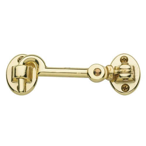 3 1/2" Swivel Type Cabin Door Hook in Lifetime PVD Polished Brass