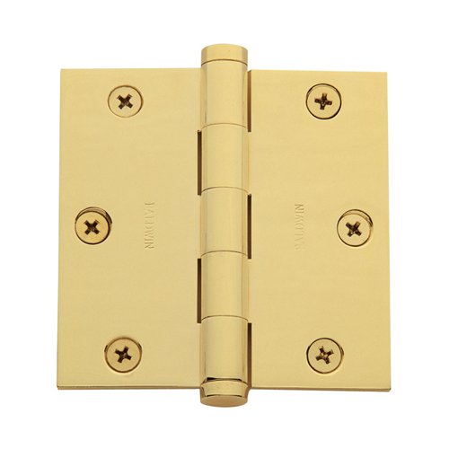 3 1/2" x 3 1/2" Square Corner Door Hinge in Unlacquered Brass (Sold Individually)