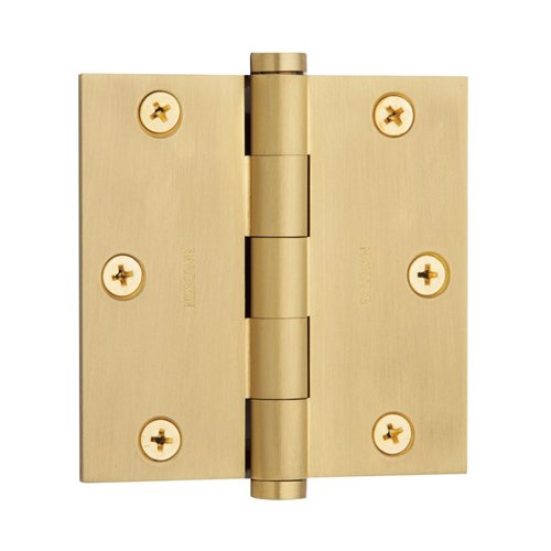 3 1/2" x 3 1/2" Square Corner Door Hinge in PVD Lifetime Satin Brass (Sold Individually)