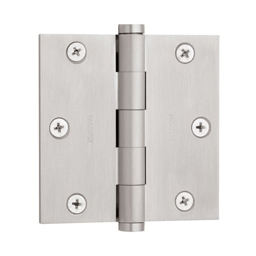 3 1/2" x 3 1/2" Square Corner Door Hinge with Non Removable Pin in Lifetime PVD Satin Nickel (Sold Individually)