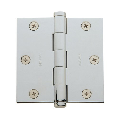 3 1/2" x 3 1/2" Square Corner Door Hinge with Non Removable Pin in Polished Chrome (Sold Individually)