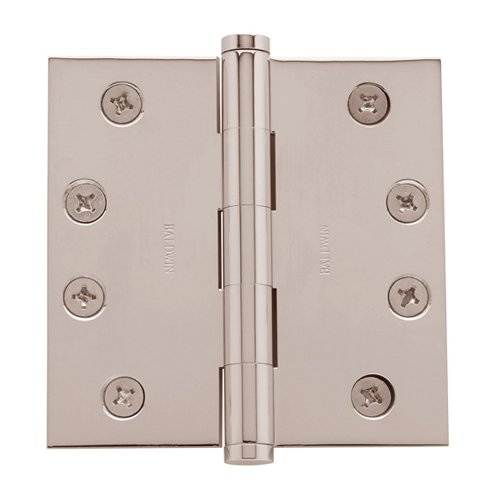 4" x 4" Square Corner Door Hinge in Lifetime PVD Polished Nickel (Sold Individually)