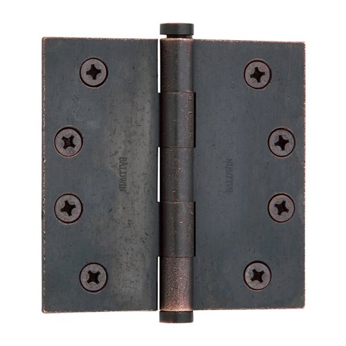 4" x 4" Square Corner Door Hinge with Non Removable Pin in Distressed Oil Rubbed Bronze (Sold Individually)