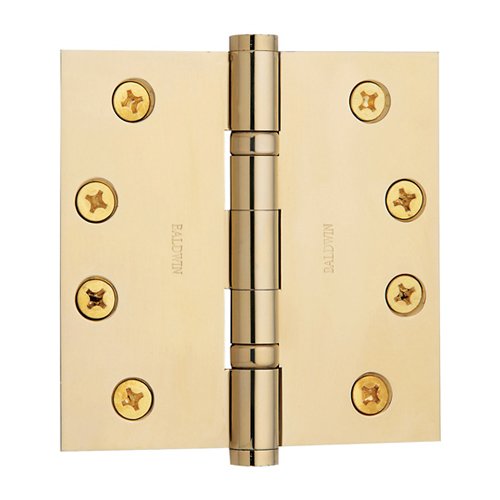 4" x 4" Ball Bearing Square Corner Door Hinge in Unlacquered Brass (Sold Individually)