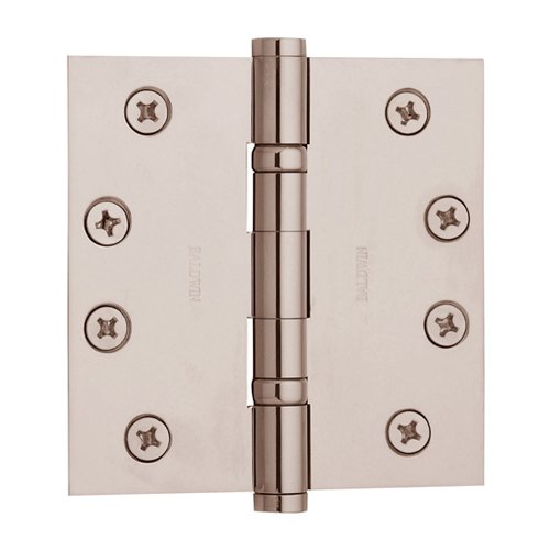 4" x 4" Ball Bearing Square Corner Door Hinge in Lifetime PVD Polished Nickel (Sold Individually)