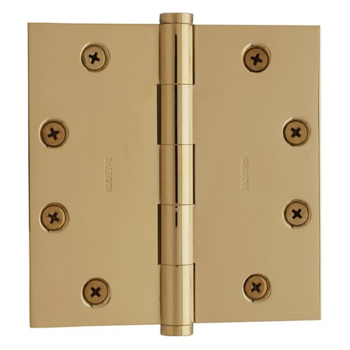 4 1/2" x 4 1/2" Square Corner Door Hinge with Non Removable Pin in Unlacquered Brass (Sold Individually)