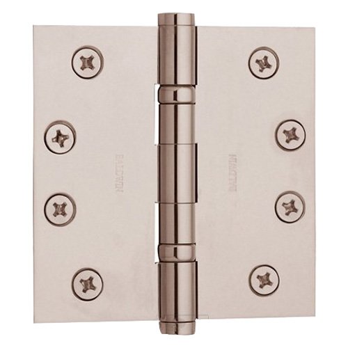 4 1/2" x 4 1/2" Ball Bearing Square Corner Door Hinge in Lifetime PVD Polished Nickel (Sold Individually)