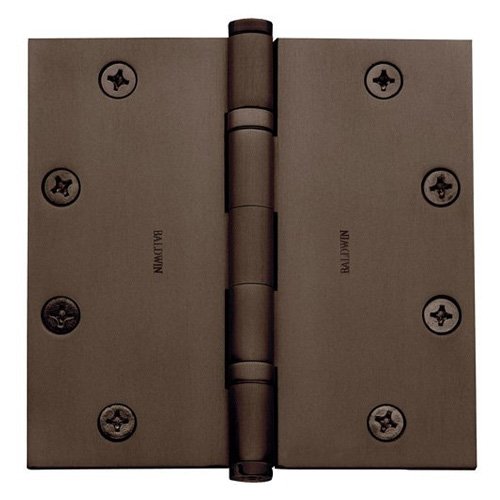 4 1/2" x 4 1/2" Ball Bearing Square Corner Door Hinge with Non Removable Pin in Venetian Bronze (Sold Individually)