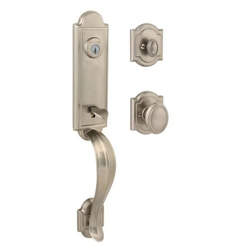 Keyed Avendale Handleset with Carnaby Knob in Satin Nickel